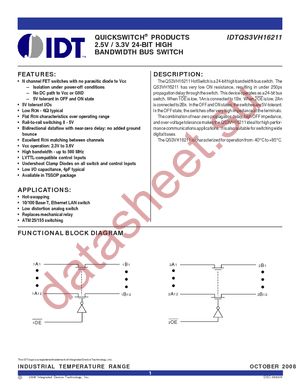 IDTQS3VH16211PAG8 datasheet  